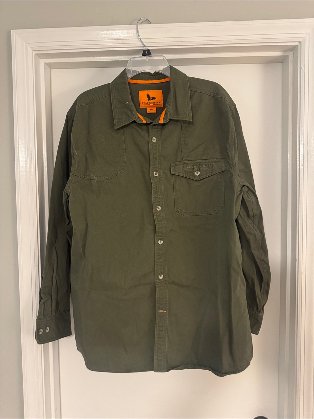 Field & Stream Olive Green Button-Down Shirt